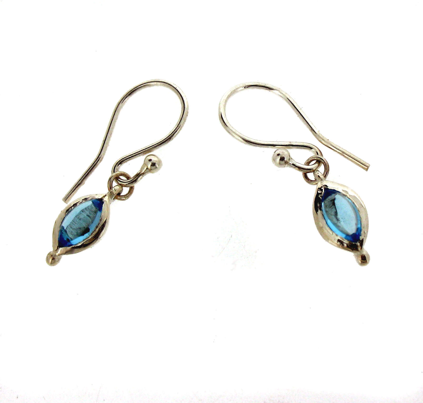 Silver and Blue Topaz Drop Earrings - Will Bishop